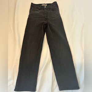 Levi's Women’s Dark Gray Ribcage Straight Ankle Jeans